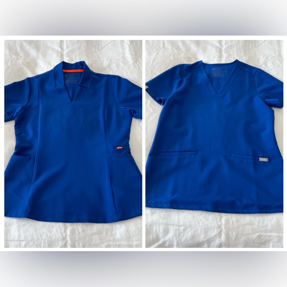 Figs | SZ XS | Lot Of 2 | Scrub Tops Blue Inala Casma Short Sleeve V Neck Slim